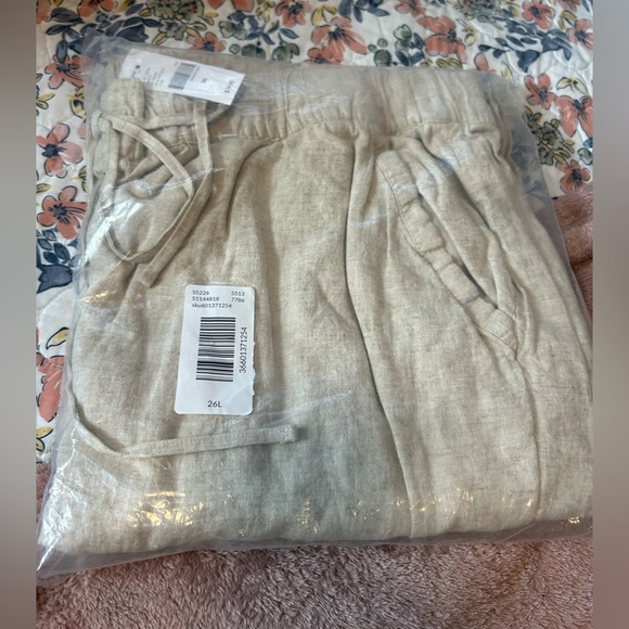 NWT Lane Bryant Linen Wide Leg Pant • 26L • Flax - Picture 4 of 4